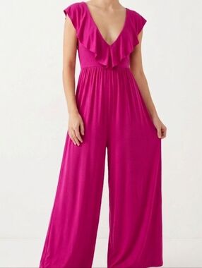 Rolla Coster Fuchsia Jumpsuit Size S Open Back Elegant